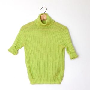 Vintage Lime Green ¾ Sleeve Sweater – 100% wool